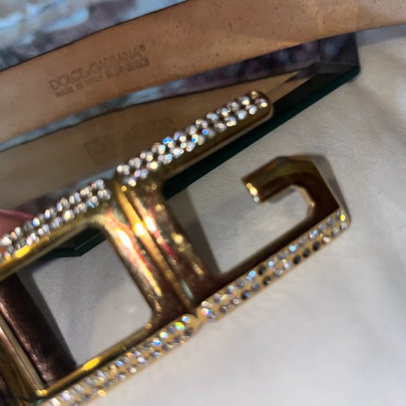 Dolce & Gabbana (D&G) Brown Rhinestone Belt main image 4